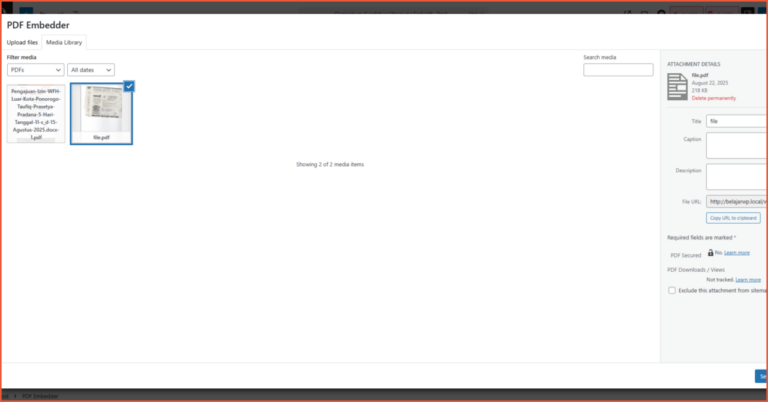 How to Display PDF Files in WordPress - using plugin - 4