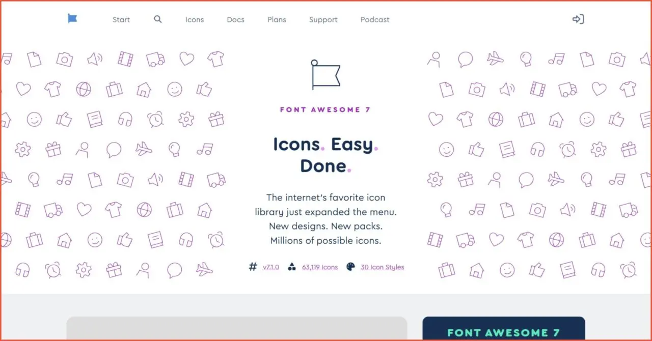 Font Awesome offers many attractive and free icons